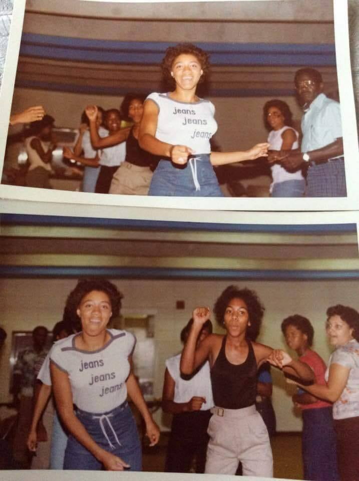 Vintage photos of family dancing at a reunion